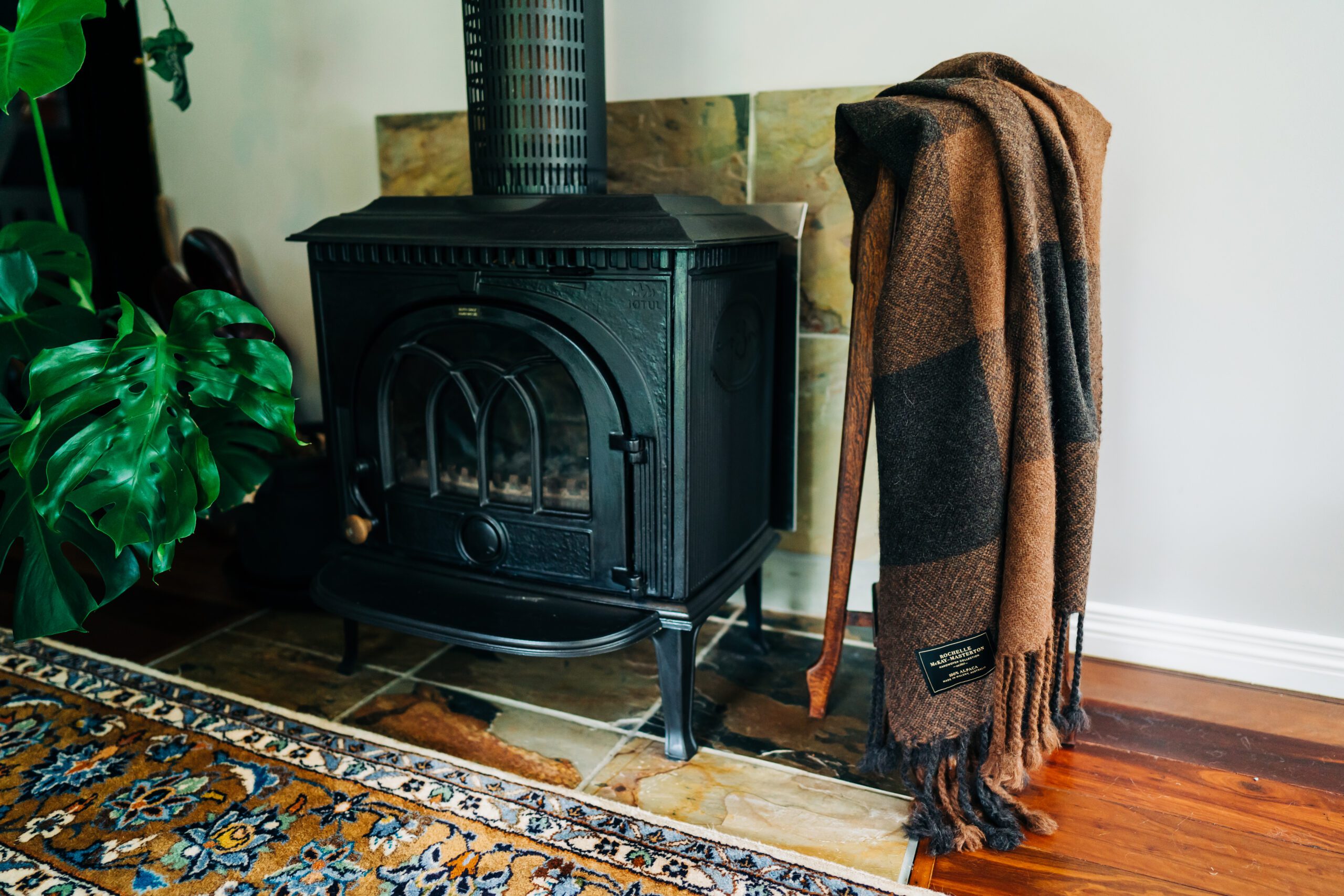 Alpaca Throw Australia Brown & Charcoal Checks.
