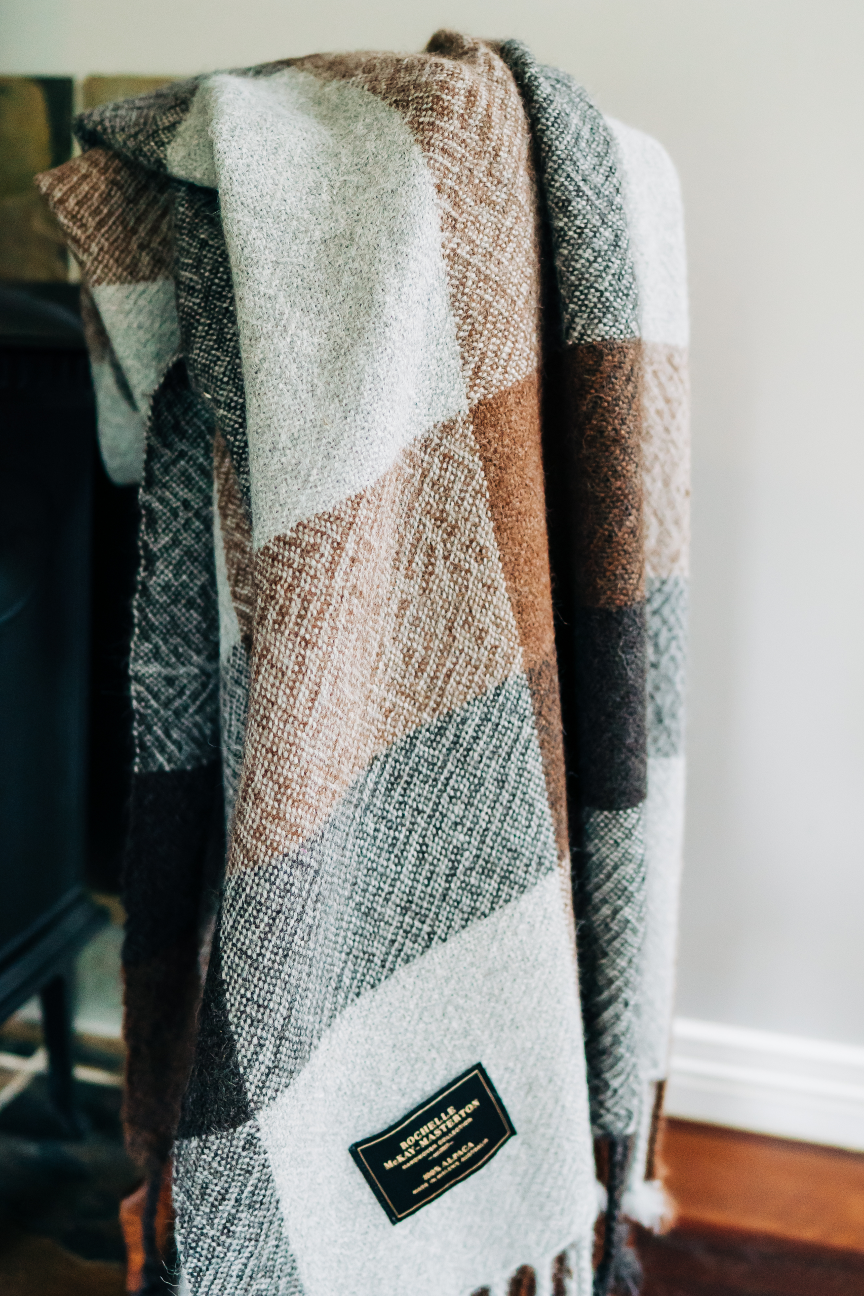 Alpaca Throw Australia Brown, Grey & Charcoal