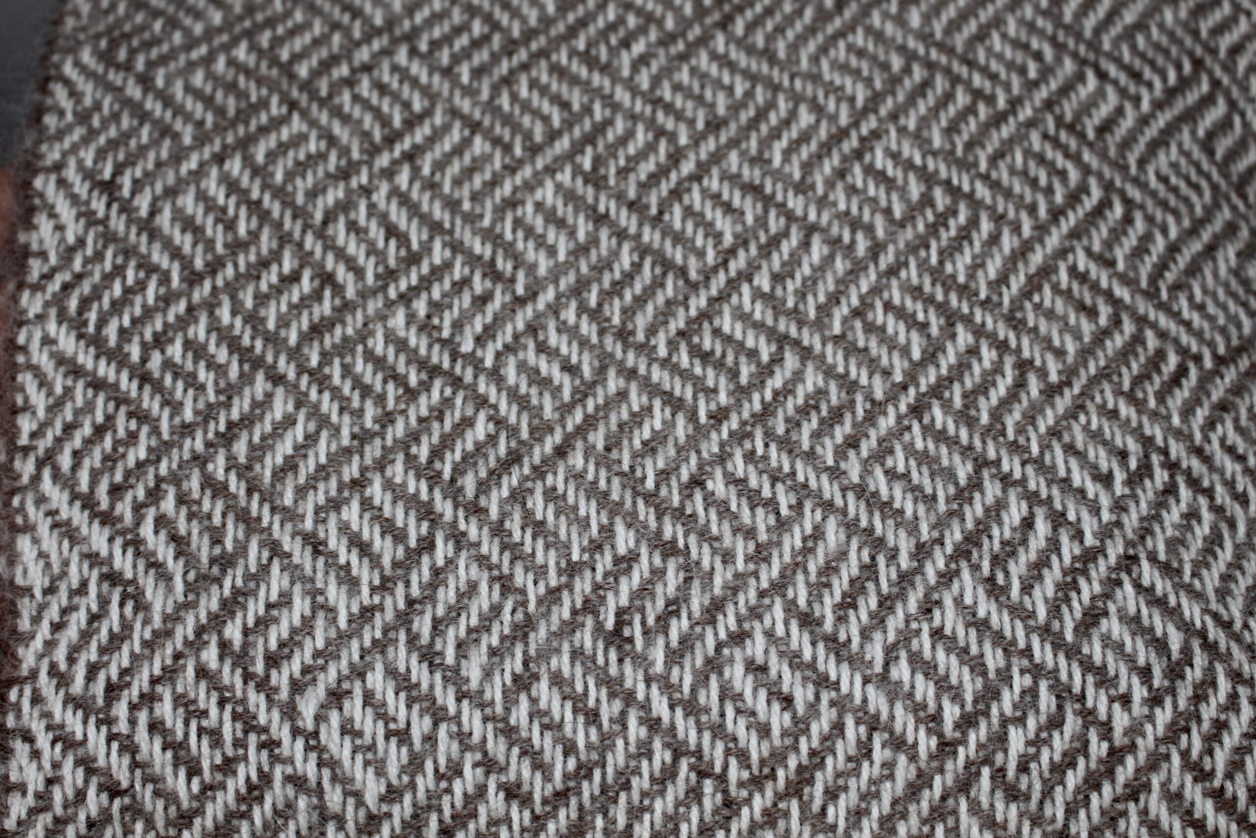 Handwoven Plaited Fawn & Cream Pure Alpaca Scarf - Image 2