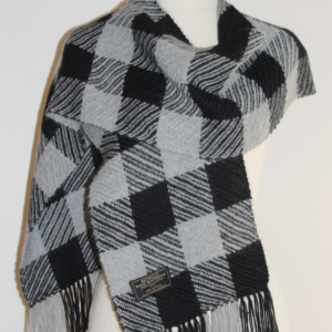 Alpaca Scarf Australia | Blue Grey Twill Checks
