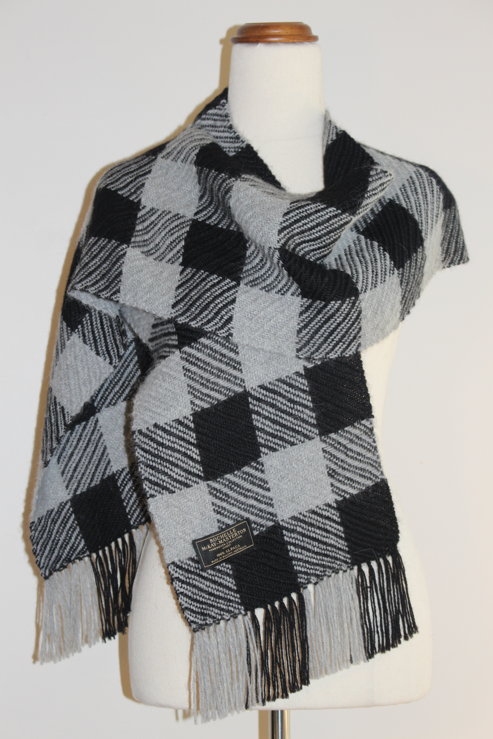 Alpaca Scarf Australia | Blue Grey Twill Checks