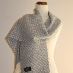 Alpaca Scarf Australia | Light Grey & White