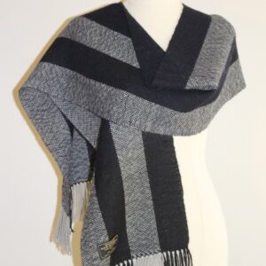 Alpaca Scarf Australia Blue Grey Stripes
