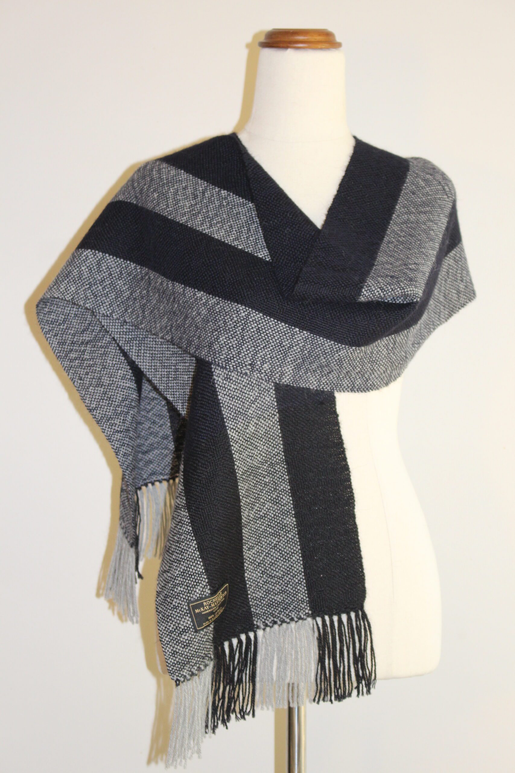Alpaca Scarf Australia Blue Grey Stripes